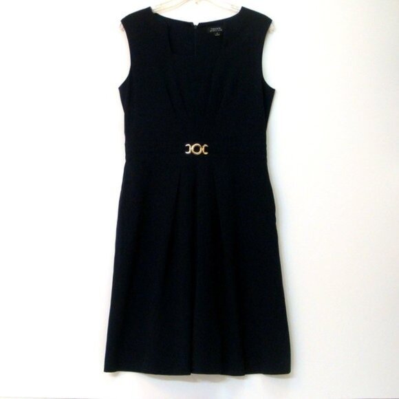 Tahari Arthur S. Levine Navy Sleeveless Dress Size 6 - Picture 2 of 4